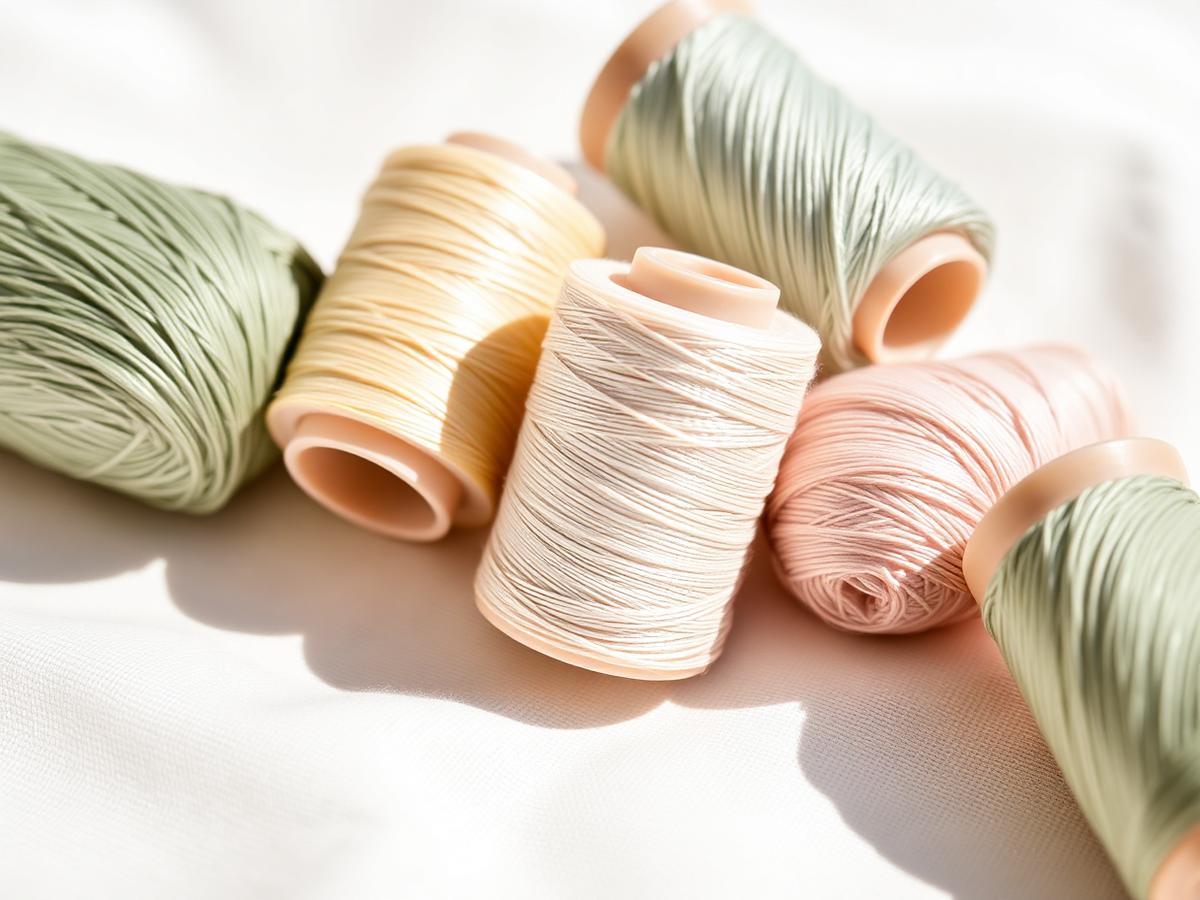 Sage and cream embroidery threads